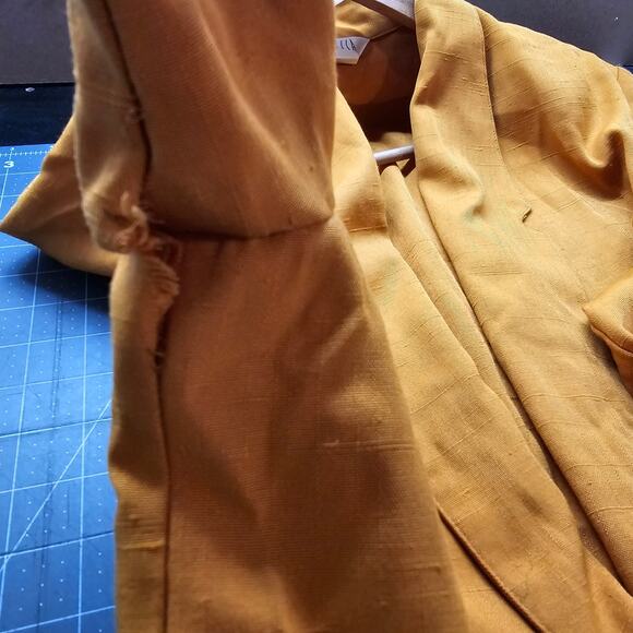 Vintage Blazer Women Size 18 Brown 90s Fitted Glam Rock Preppy Going Out Neutral - Picture 8 of 10